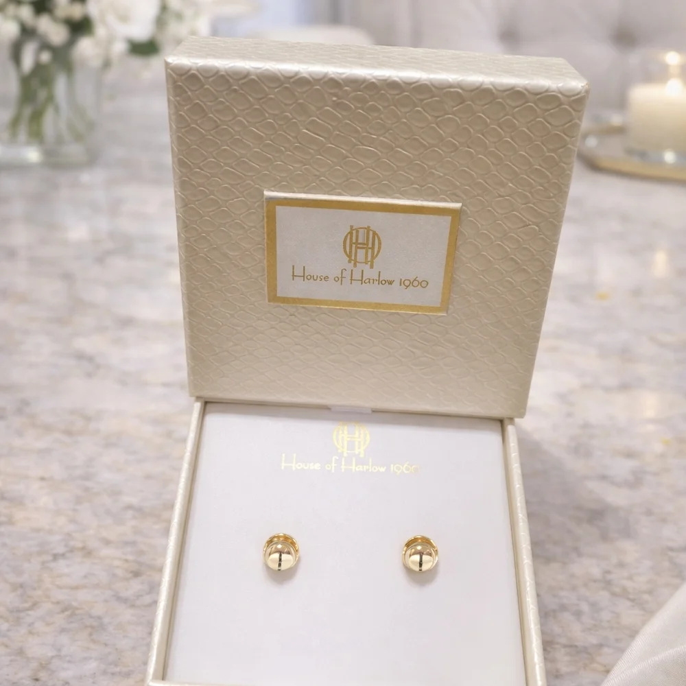 House of Harlow 1960 Gold Tone Earrings - Picture 2 of 2